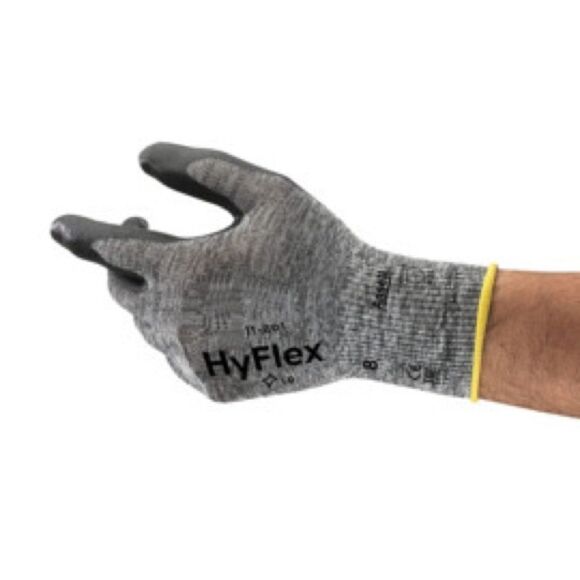 Ansell Gray Hyflex 11-801 Industrial Safety Gloves - Picture 1 of 14
